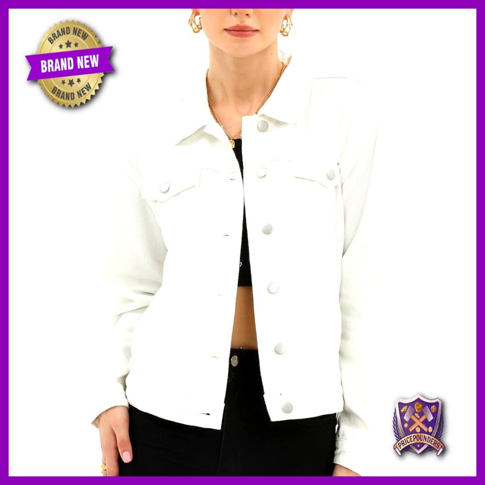 Classic Denim Jacket Regular Fit Button Up Long Sleeve With Pockets